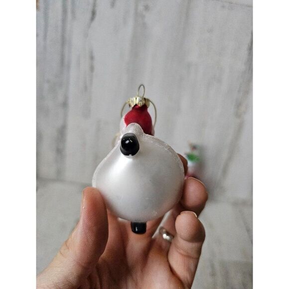 Santa ice skating glass ornament funny Xmas set tree - Picture 5 of 16